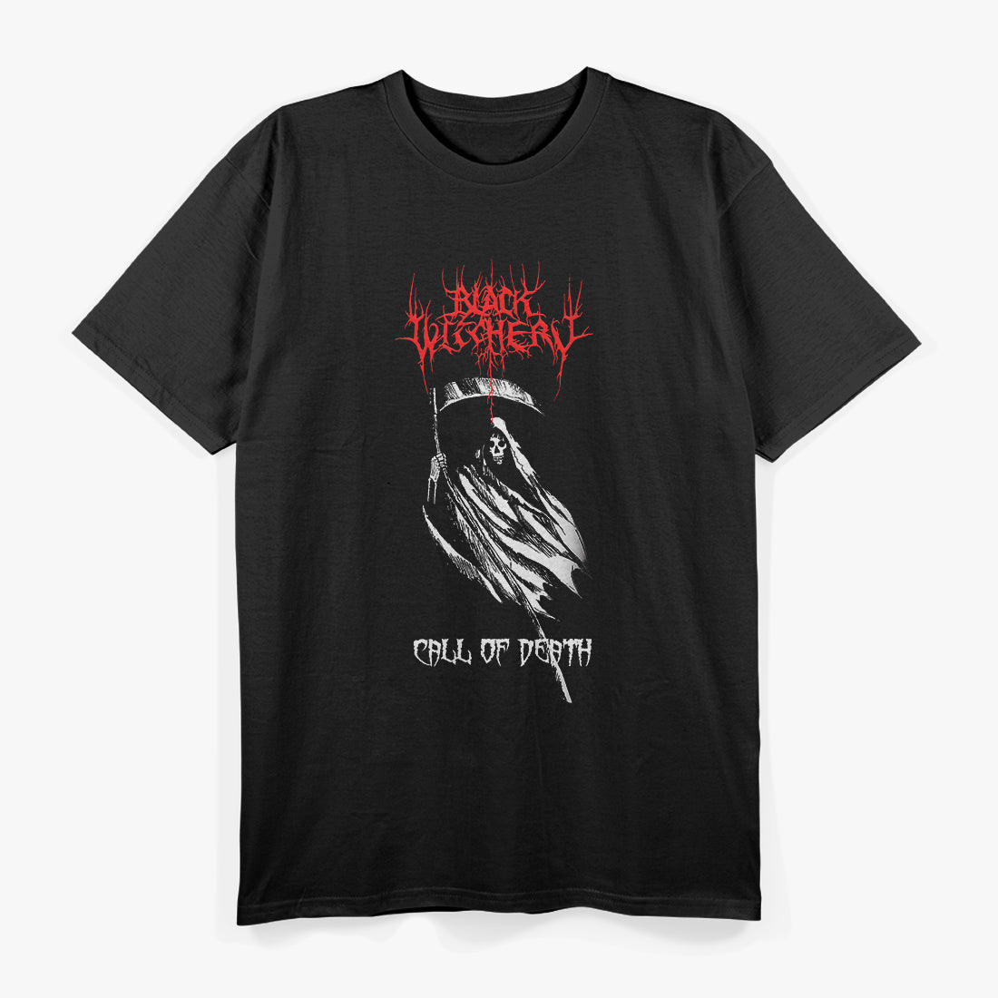 Extreme Black Metal Style Graphic – Dark Witchery Theme T-Shirt