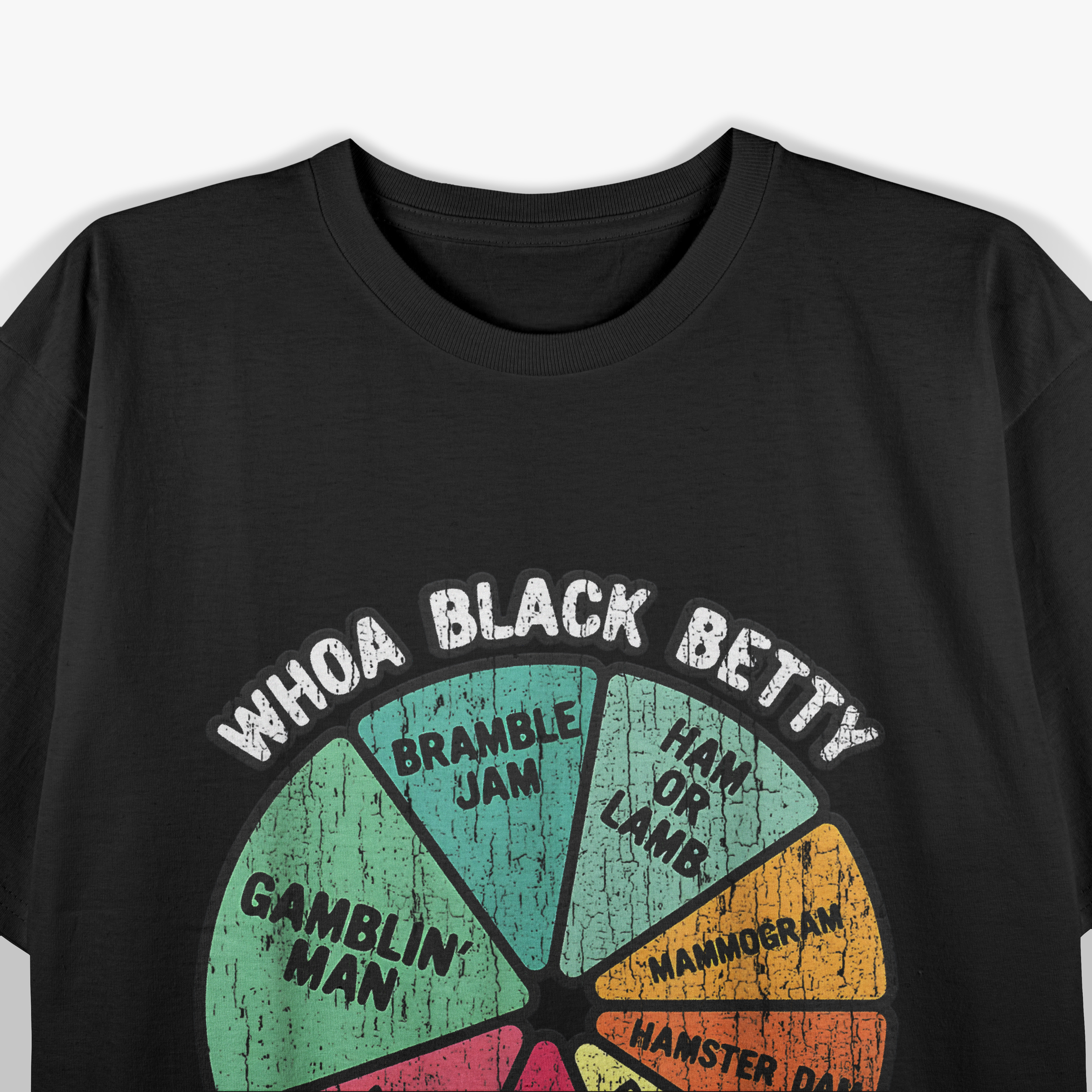 Whoa Black Betty - Funny 70's Classic Rock Music Pie Chart T-Shirt