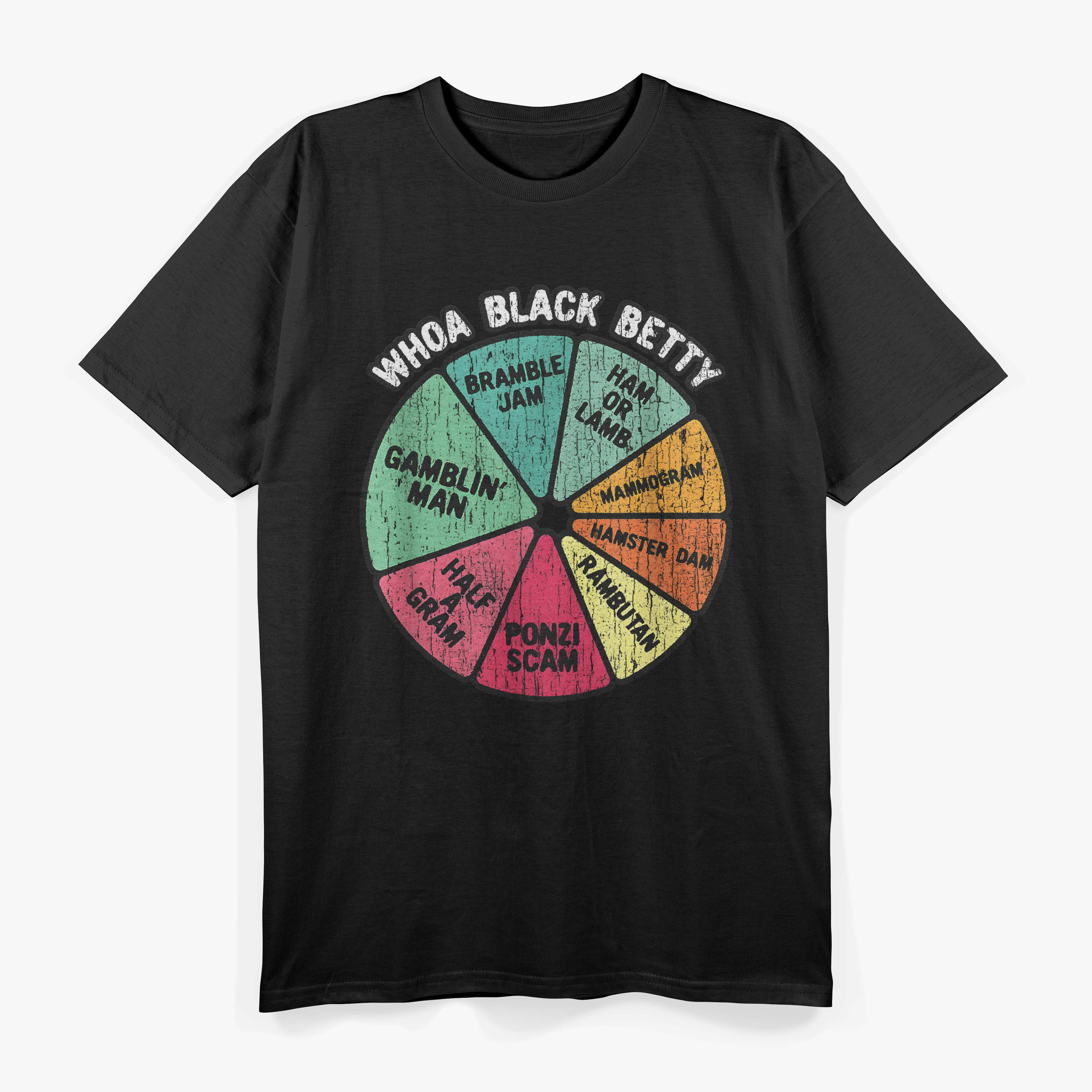 Whoa Black Betty - Funny 70's Classic Rock Music Pie Chart T-Shirt
