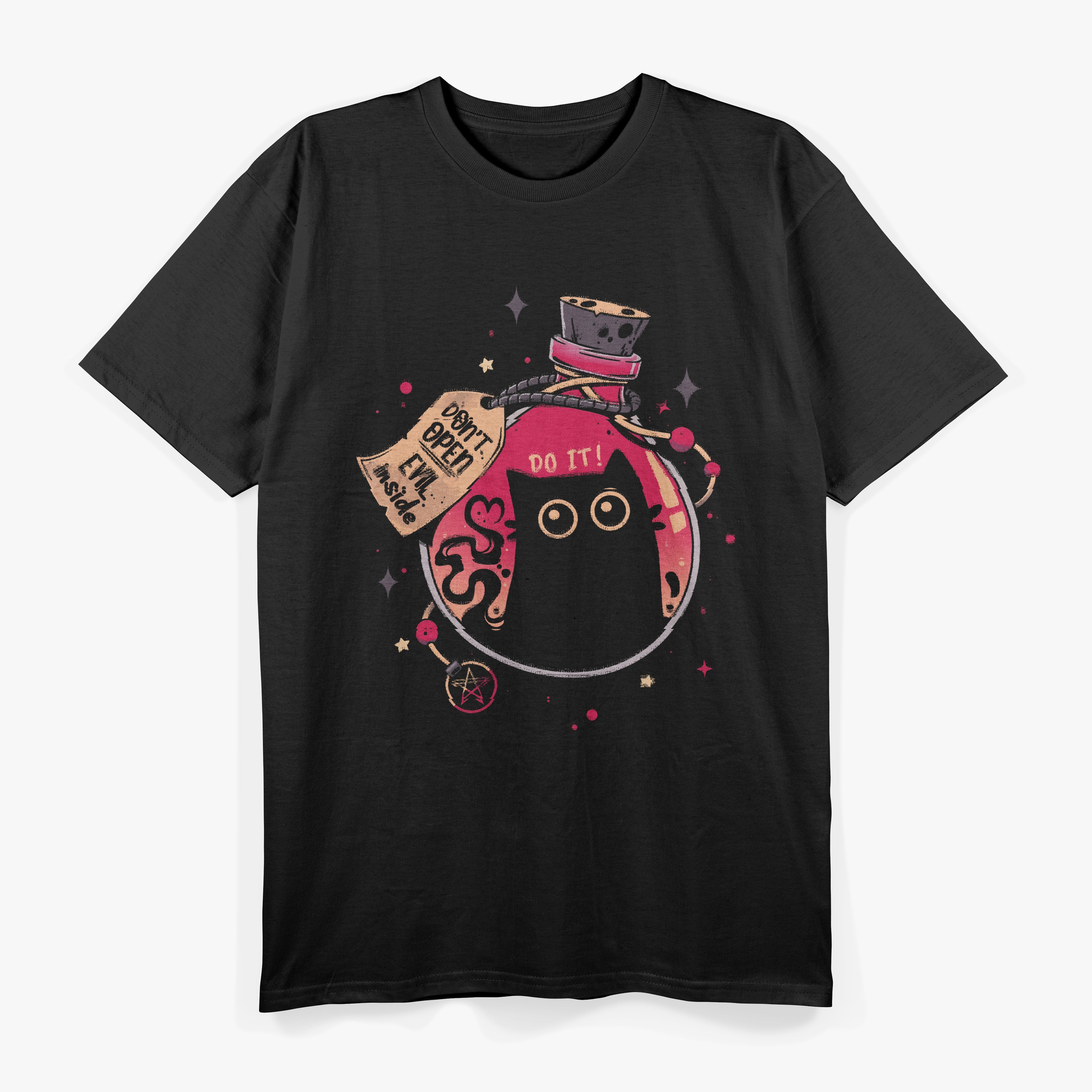 Bottled Menace - Evil Black Cat T-Shirt