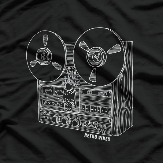 Cassette Tape Reel To Reel Analog Sound System Retro Vibes T-Shirt