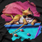 Cat Playing Pool Billiards in Lounge Cool Funny Cats T-Shirt