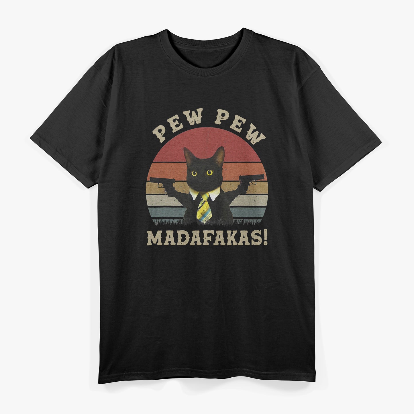 Best Cat Pew Pew Madafakas Vintage T-Shirt