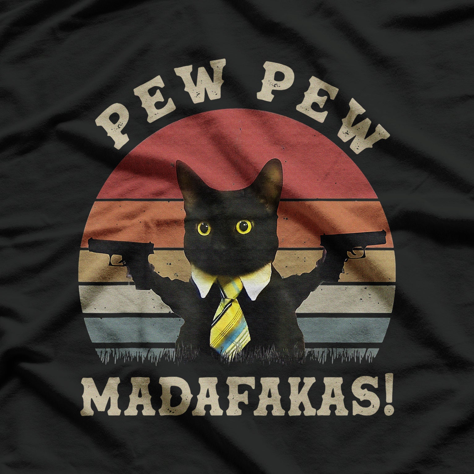 Best Cat Pew Pew Madafakas Vintage T-Shirt