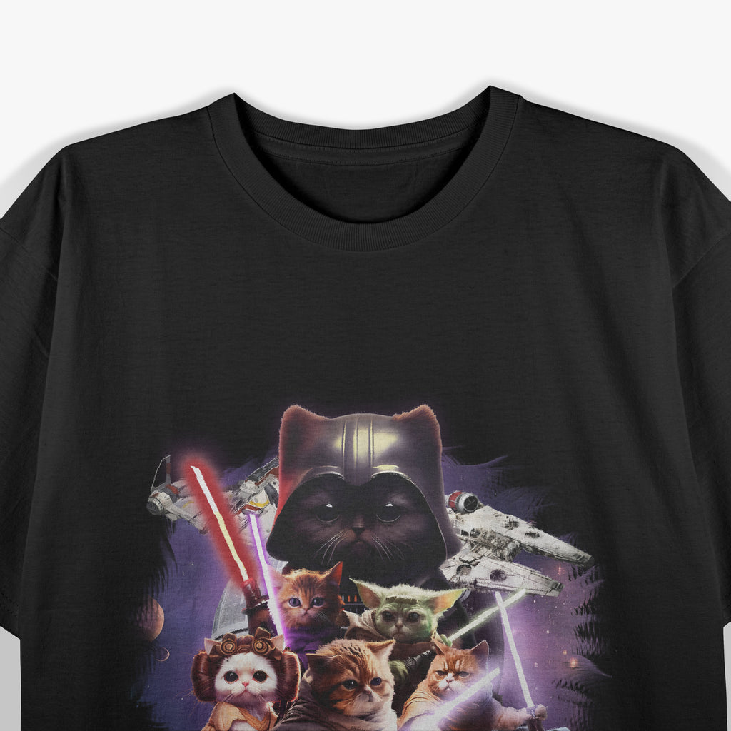 Cat Warrior Epic Galaxy Battle, Sci-fi Space T-Shirt