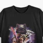 Cat Warrior Epic Galaxy Battle, Sci-fi Space T-Shirt