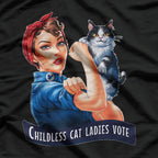 Funny Vintage Childless Cat Ladies Vote Rosie The Riveter T-Shirt
