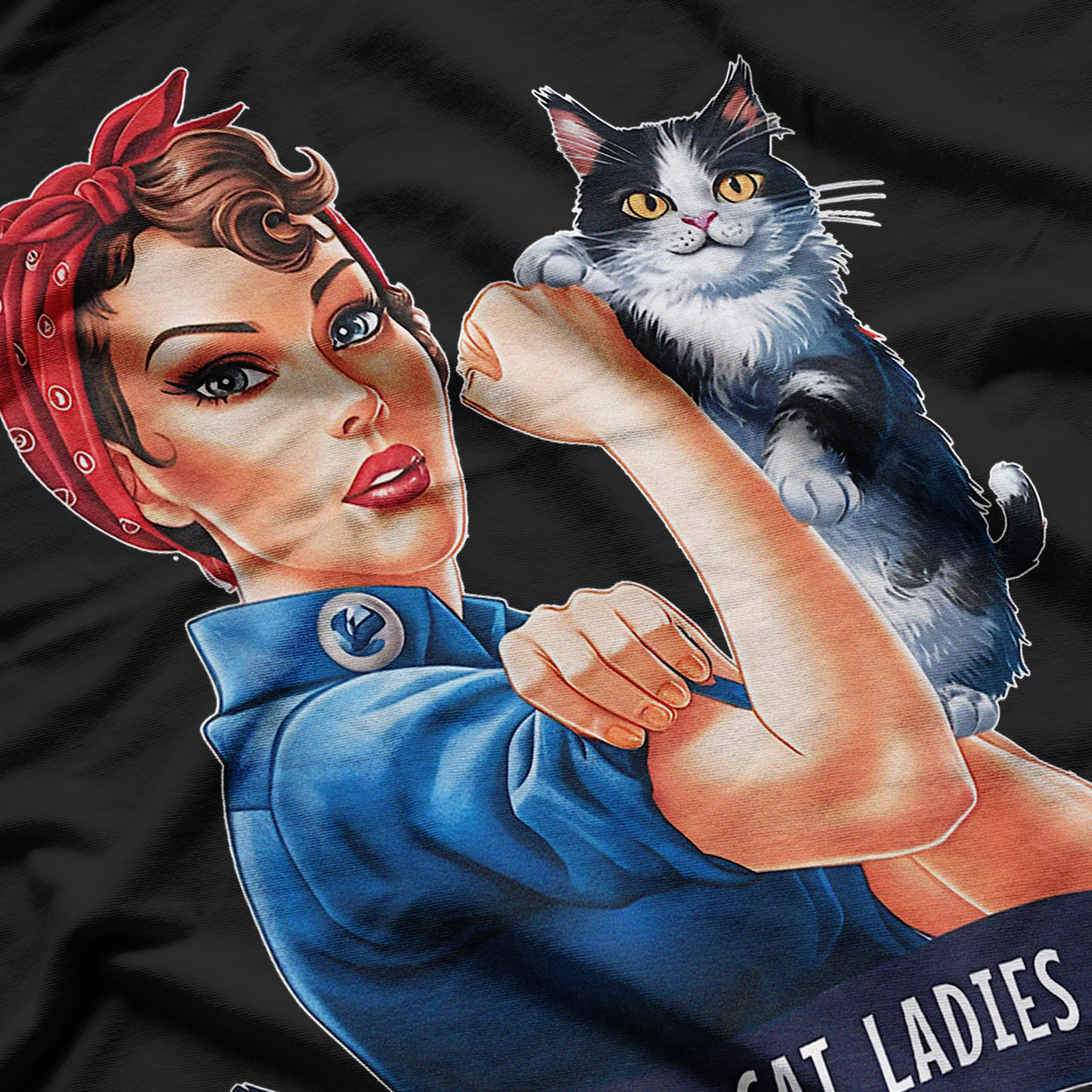 Funny Vintage Childless Cat Ladies Vote Rosie The Riveter T-Shirt