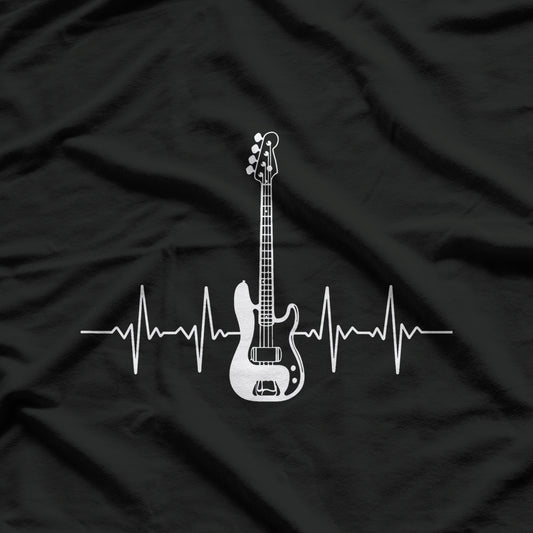 Cool Bass Guitar Heartbeat Design For Bass Player T-Shirt