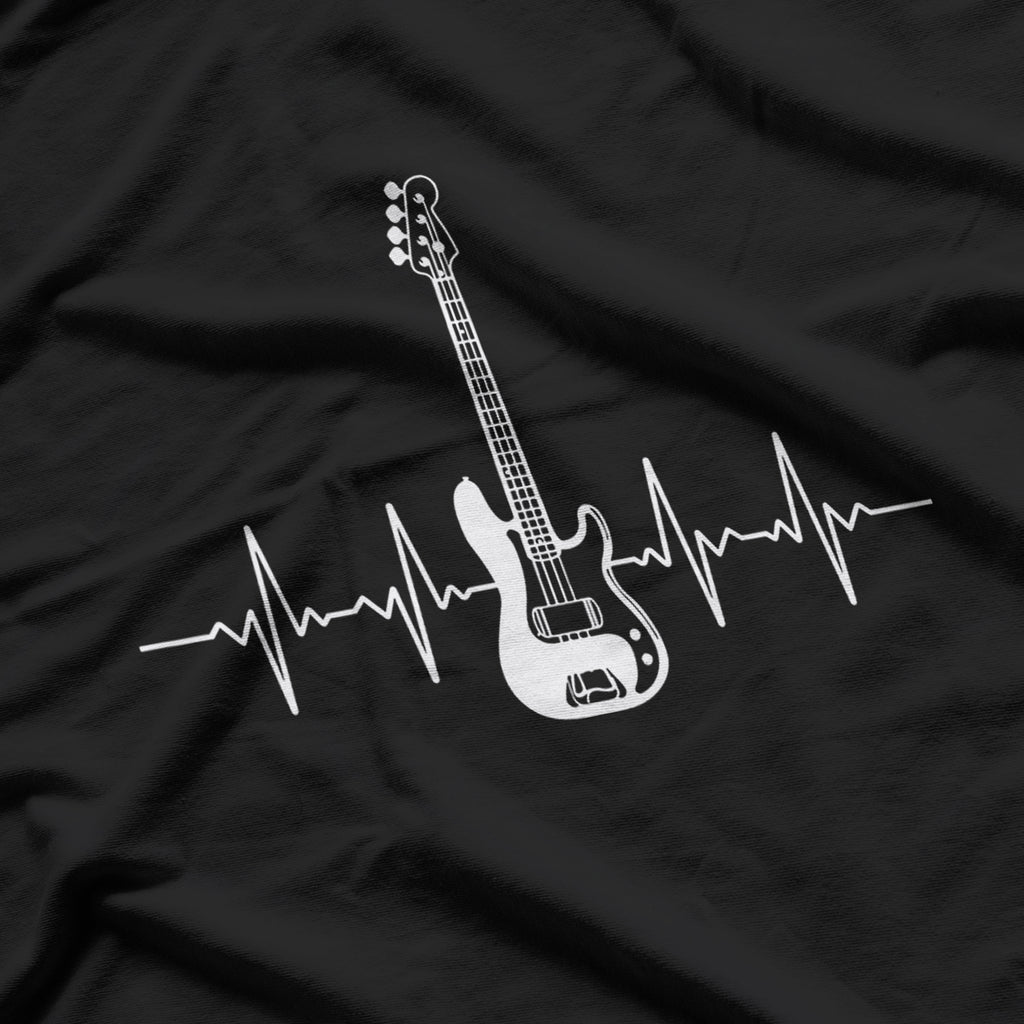 Cool Bass Guitar Heartbeat Design For Bass Player T-Shirt