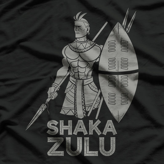 Cool Shaka Zulu African King of Power, Pride, and Legacy T-Shirt