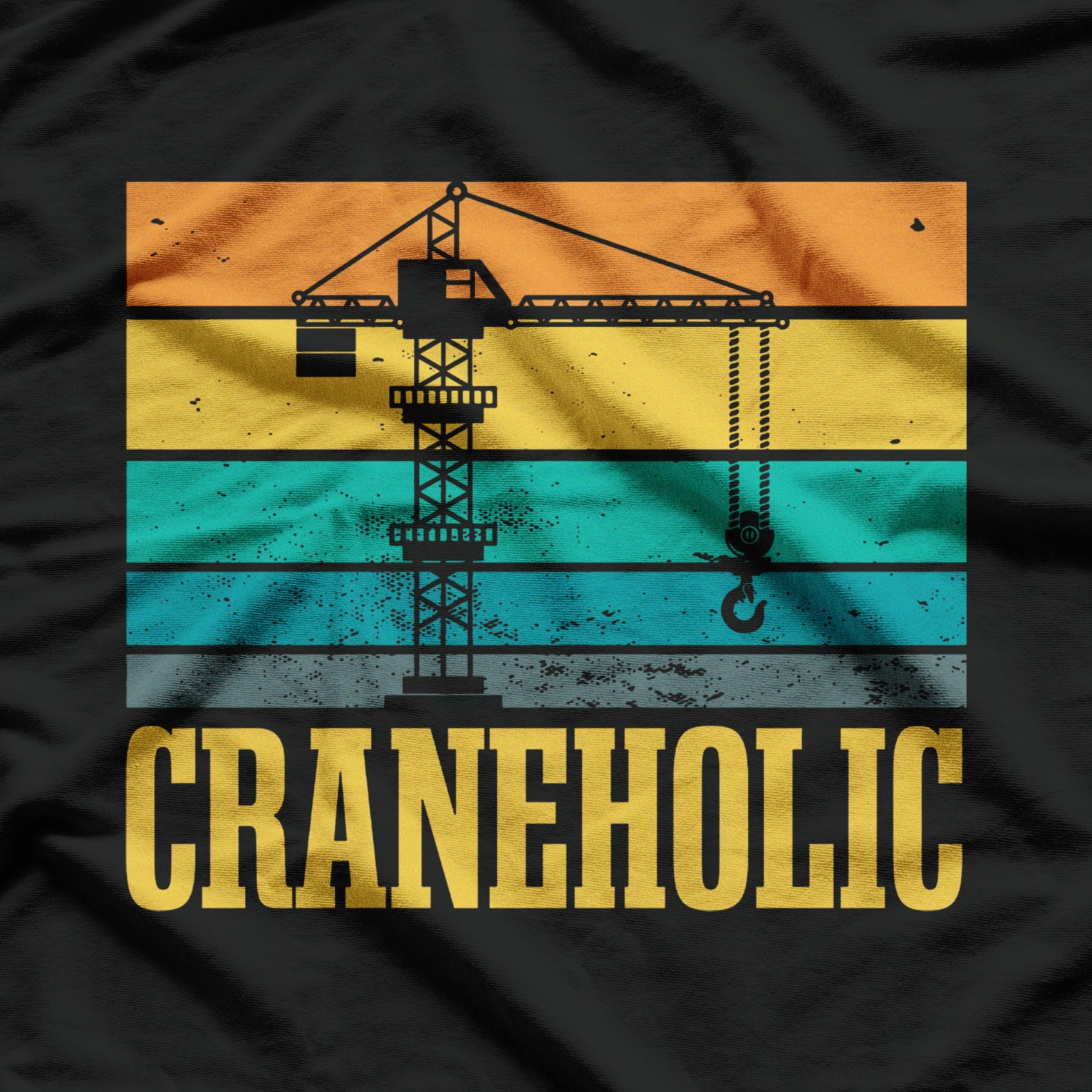 Crane Operator Retro Vintage Craneholic T-Shirt