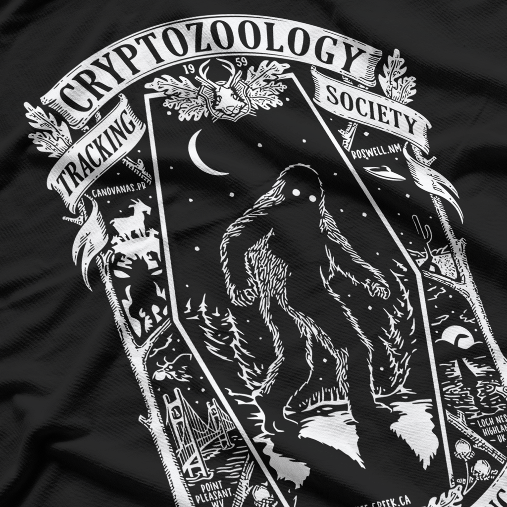 Cryptozoology Monster Trackers Emblem Mothman T Shirt