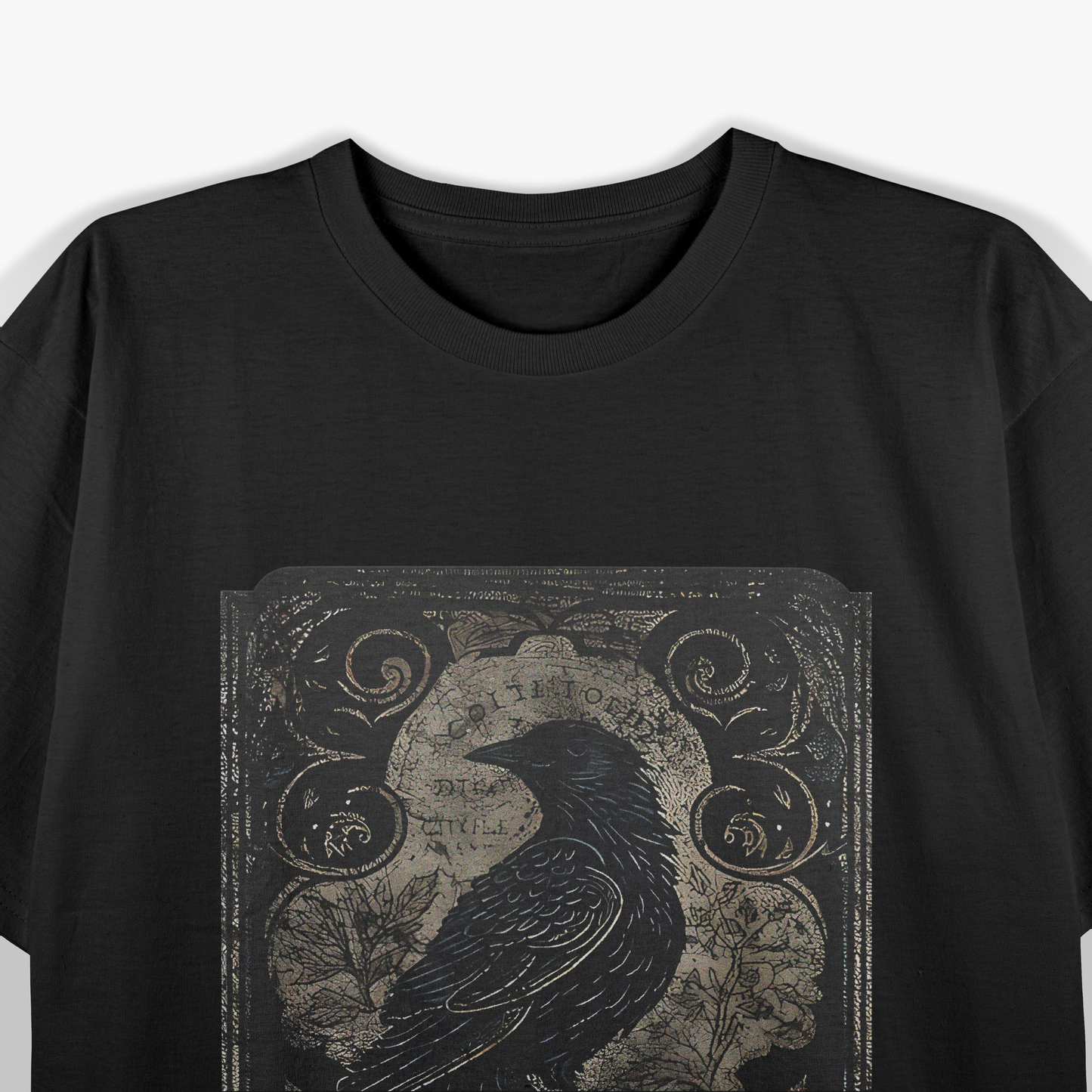 Dark Retro Tom Selleck 80s Gothic Raven Mysterious T-Shirt