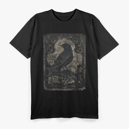 Dark Retro Tom Selleck 80s Gothic Raven Mysterious T-Shirt