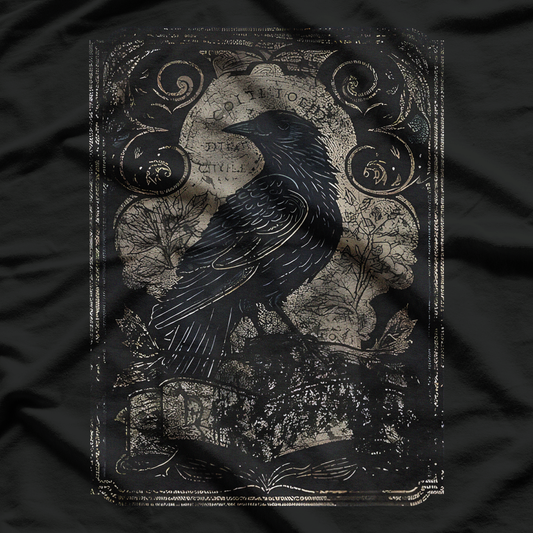 Dark Retro Tom Selleck 80s Gothic Raven Mysterious T-Shirt