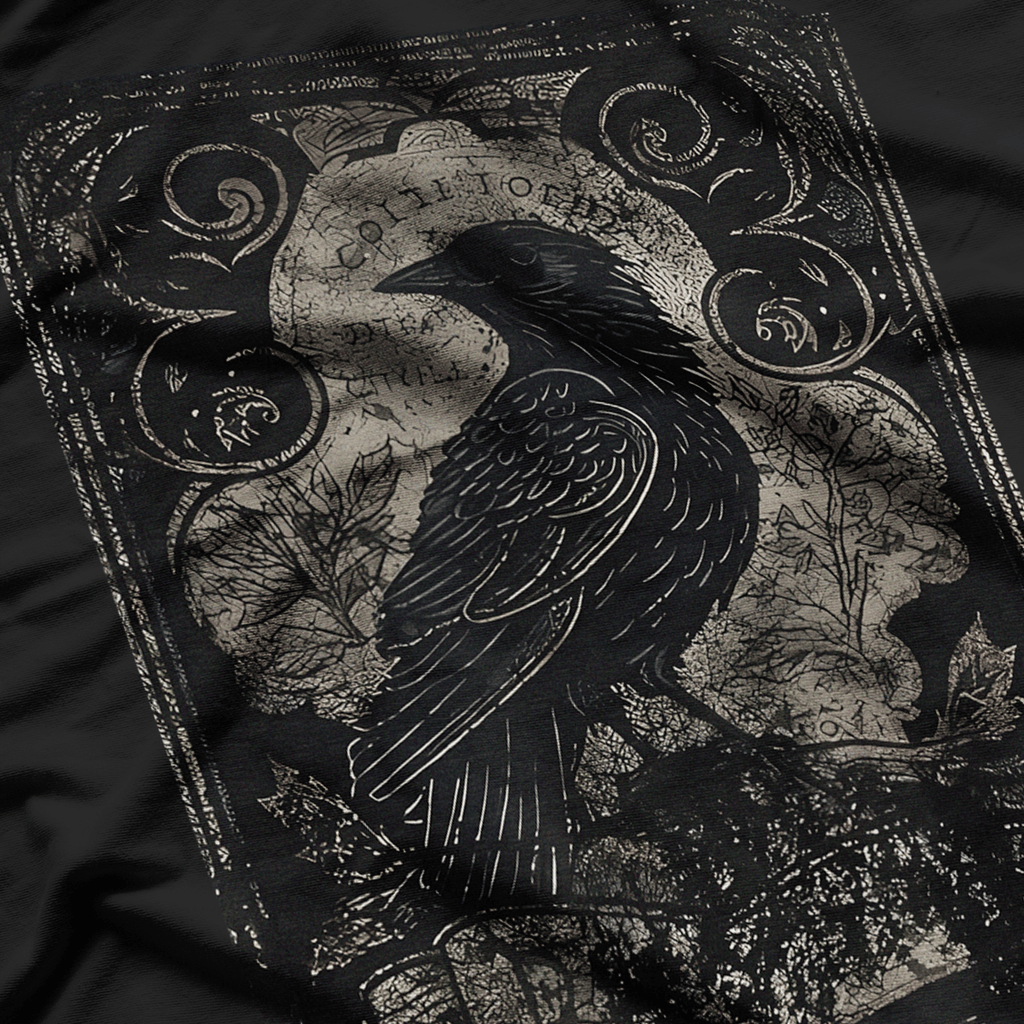 Dark Retro Tom Selleck 80s Gothic Raven Mysterious T-Shirt