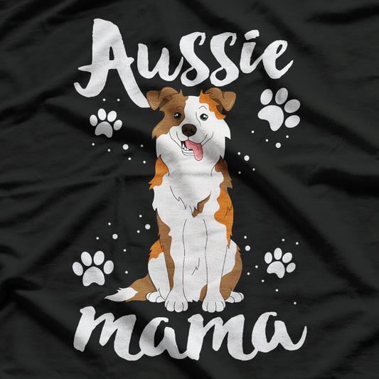 Australian Shepherd Red Tri Dog World's Best Aussie Mama T-Shirt