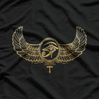 Egyptian Eye of Ra Sun Ankh & Wings Symbolism T-Shirt