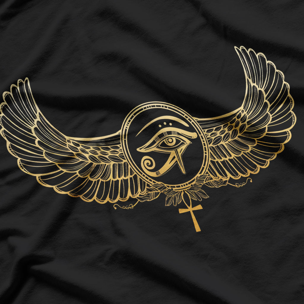 Egyptian Eye of Ra Sun Ankh & Wings Symbolism T-Shirt