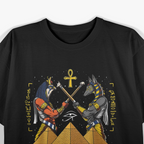 Egyptian God Anubis Horus Ancient Pyramids Ankh Hieroglyphs T-Shirt