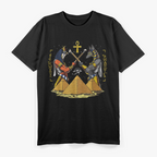 Egyptian God Anubis Horus Ancient Pyramids Ankh Hieroglyphs T-Shirt