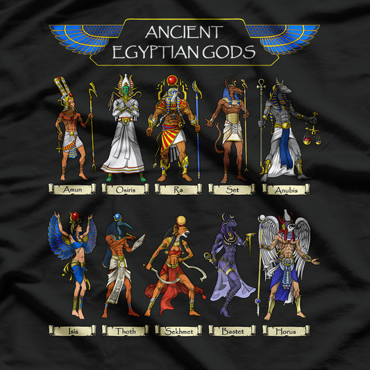 Egyptian Gods Ancient Mythology Pharaoh Anubis Thoth Horus T-Shirt