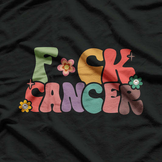 F Ck Cancer Groovy Retro T-Shirt