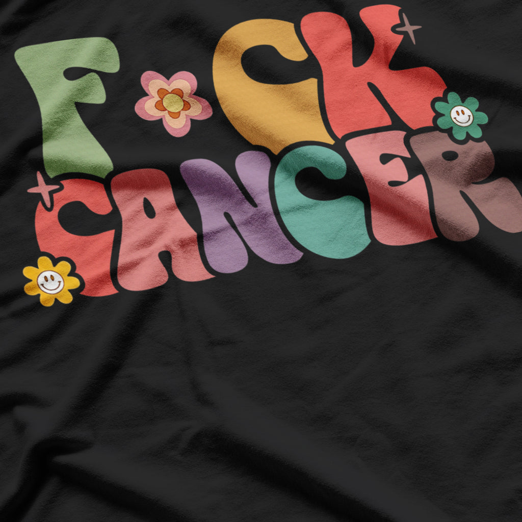 F Ck Cancer Groovy Retro T-Shirt