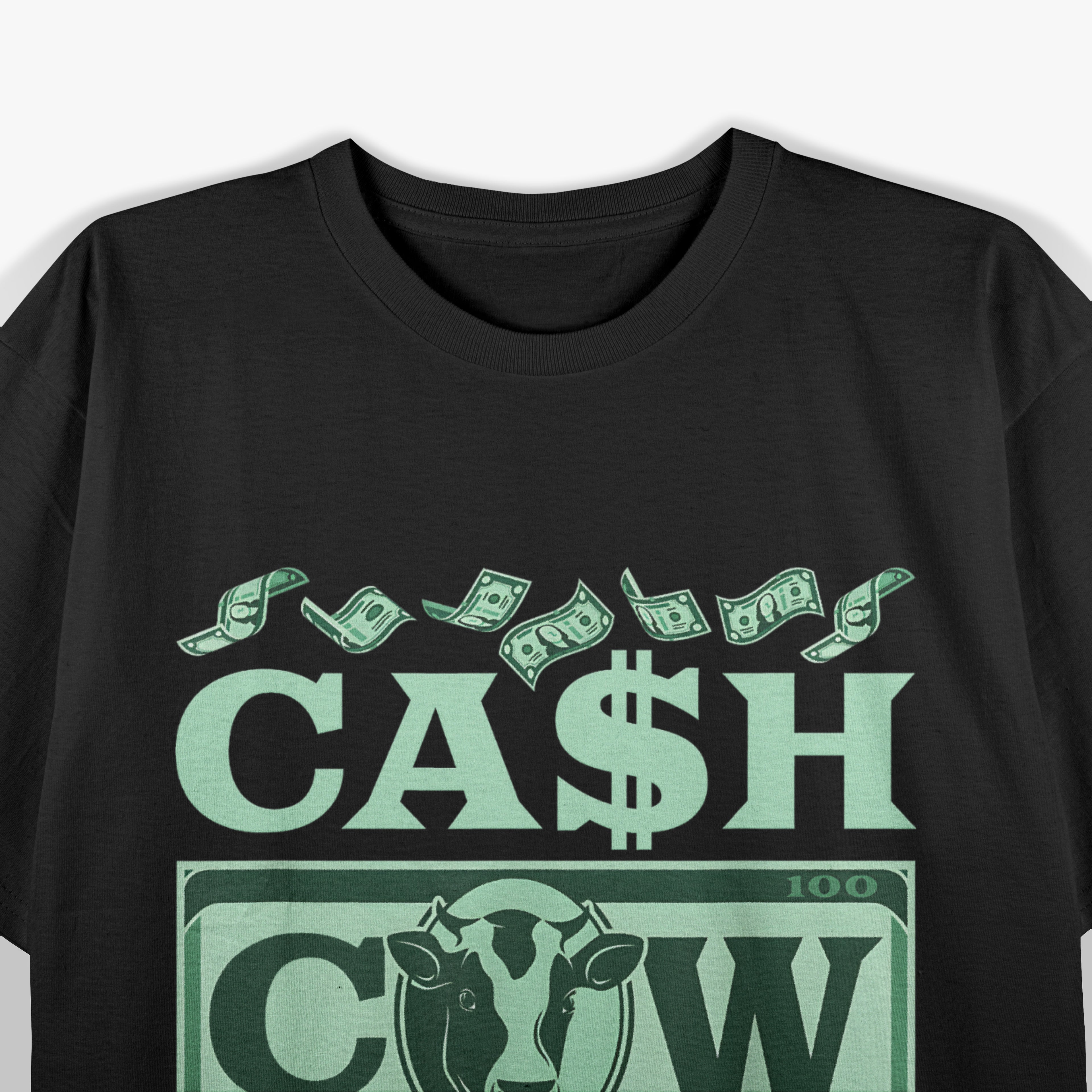 Cash Cow Dollar Bill Farm Farmer T-Shirt