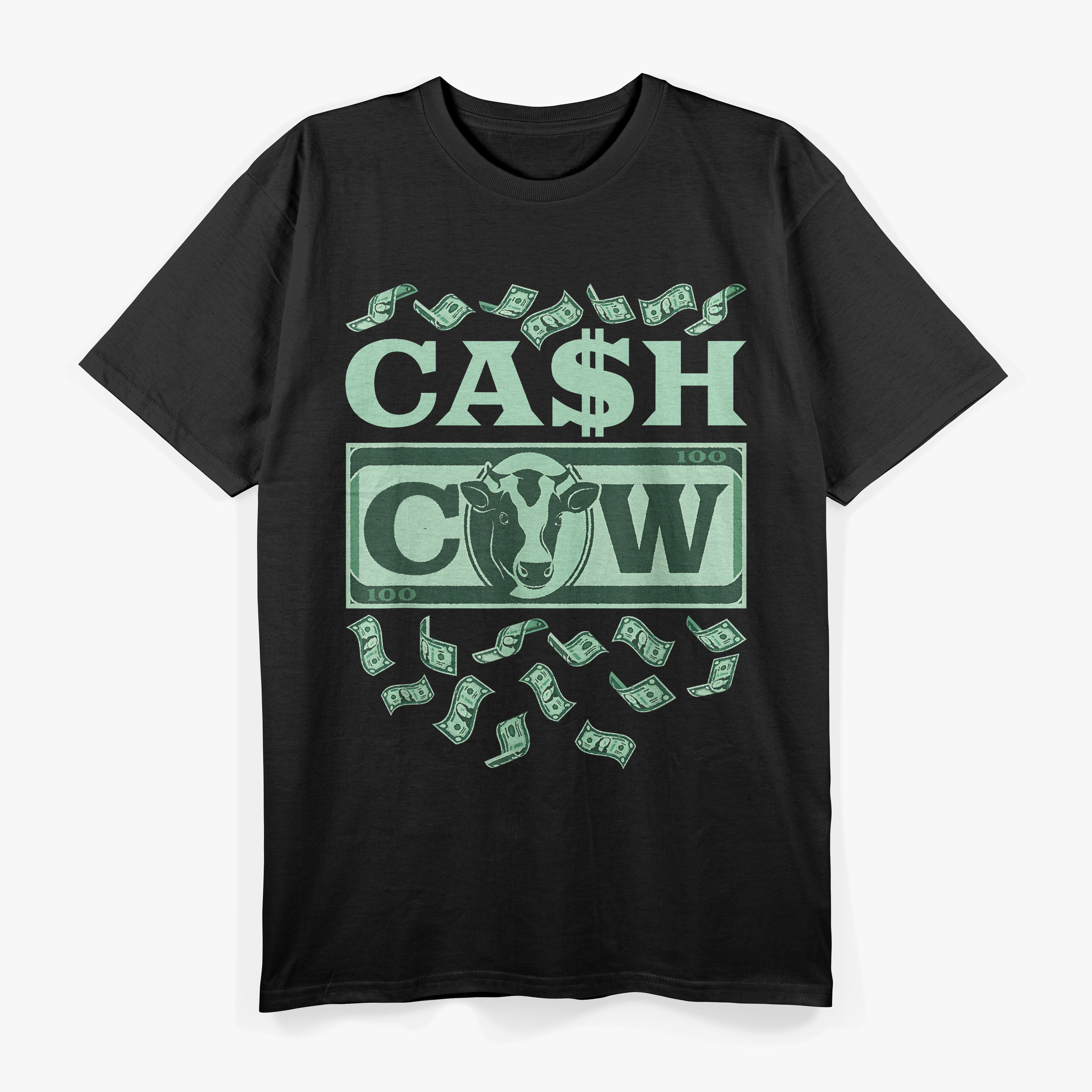 Cash Cow Dollar Bill Farm Farmer T-Shirt