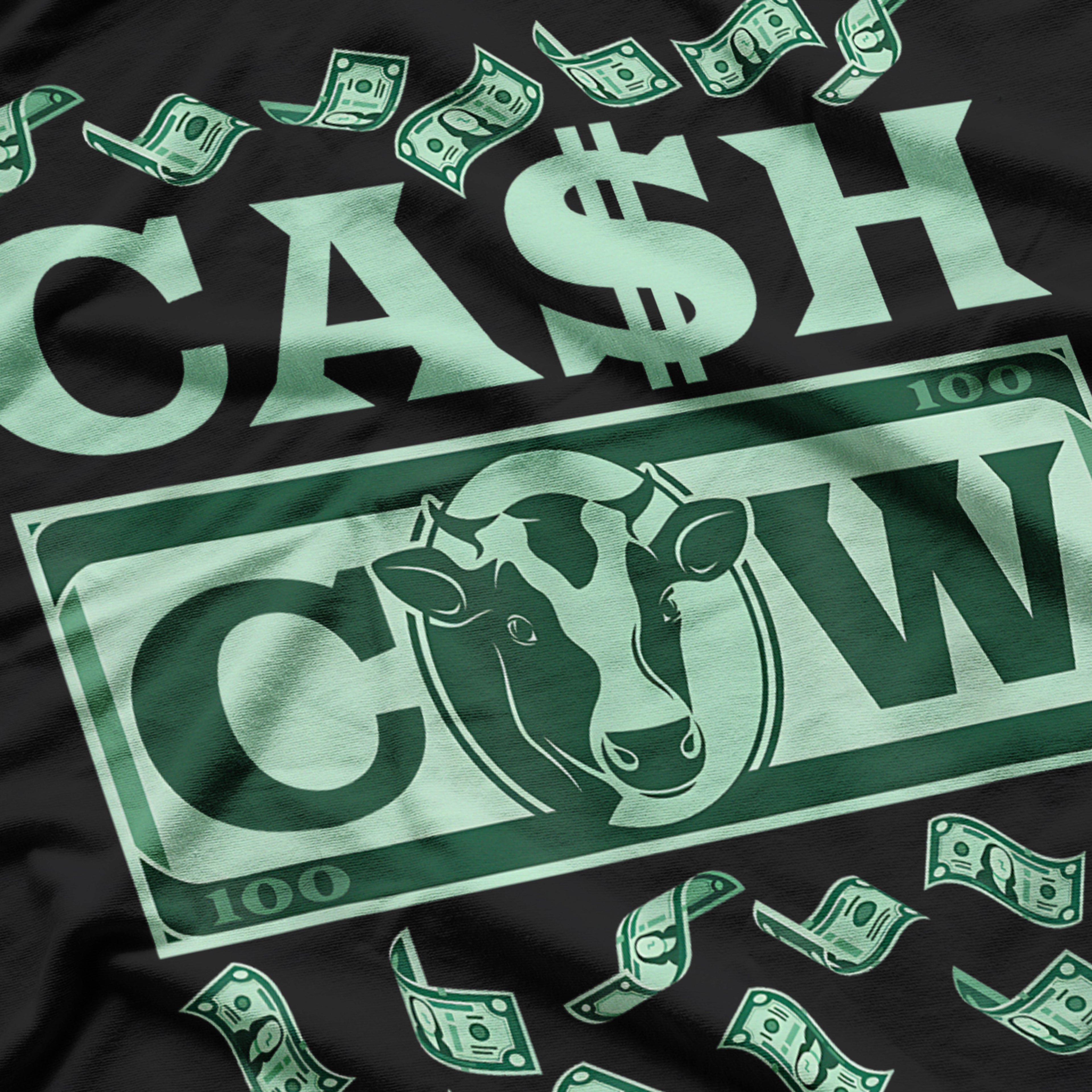 Cash Cow Dollar Bill Farm Farmer T-Shirt