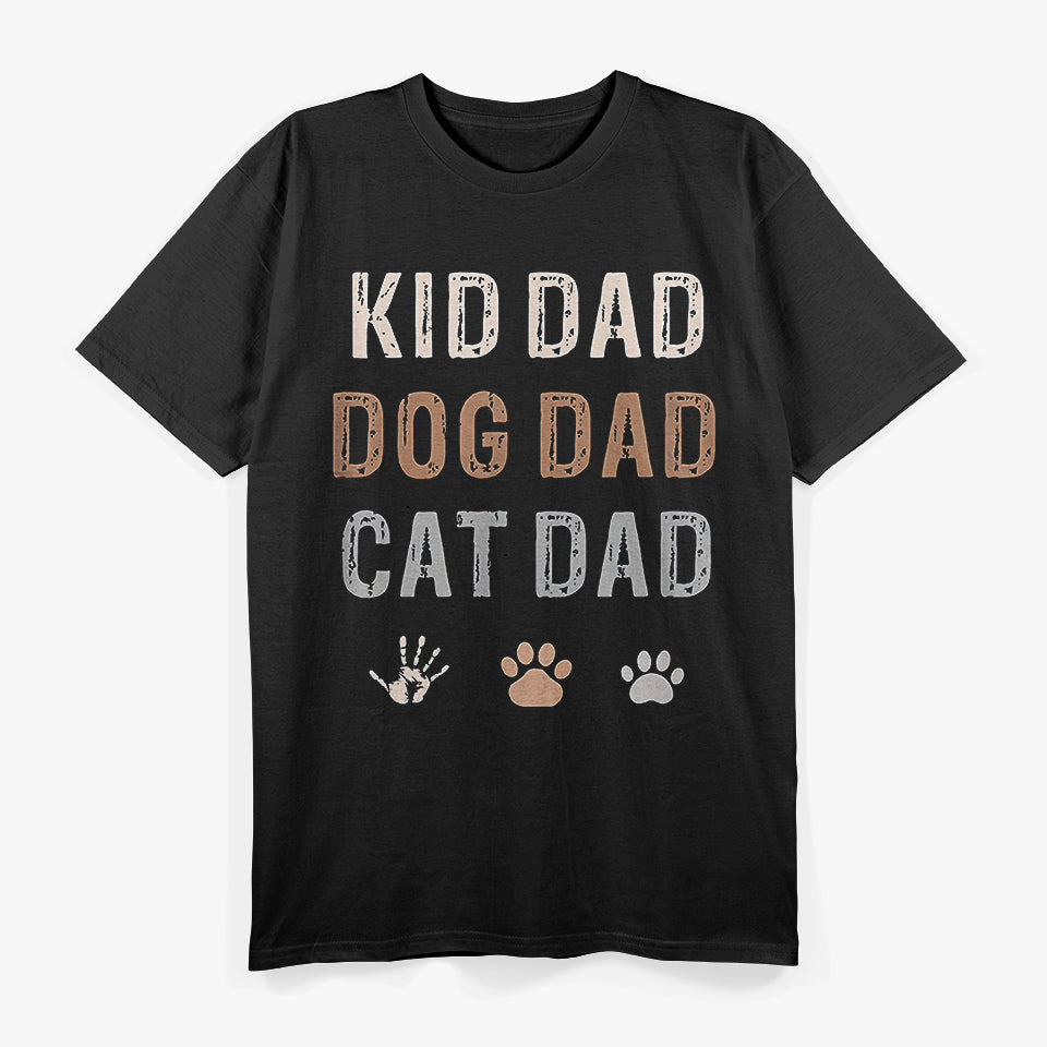 Kid, Dog, Cat Dad Design T-Shirt