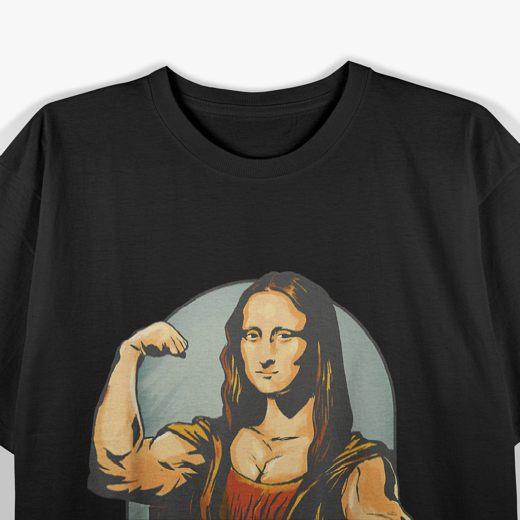Gym Mona Lisa Muscle Fun Workout Fitness Bodybuilding T-Shirt