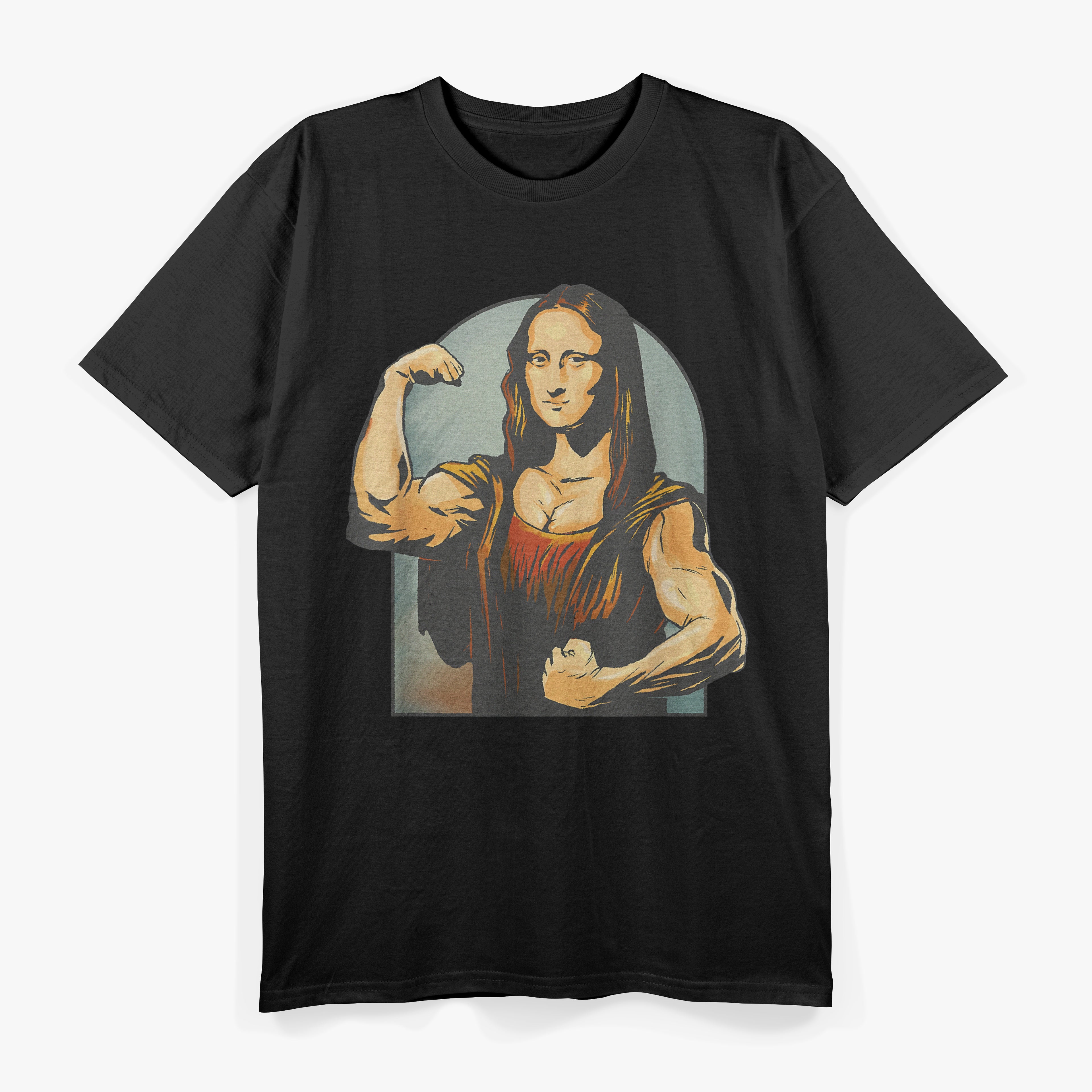 Gym Mona Lisa Muscle Fun Workout Fitness Bodybuilding T-Shirt
