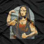 Gym Mona Lisa Muscle Fun Workout Fitness Bodybuilding T-Shirt