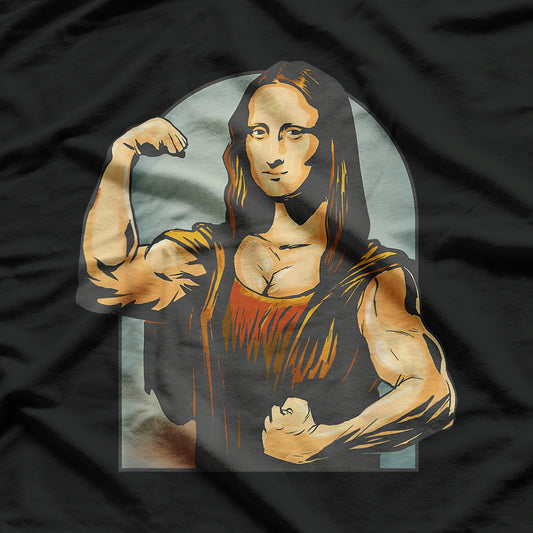 Gym Mona Lisa Muscle Fun Workout Fitness Bodybuilding T-Shirt