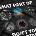 Funny Pilot Art, Aviation Airline Pilot Instruments T-Shirt