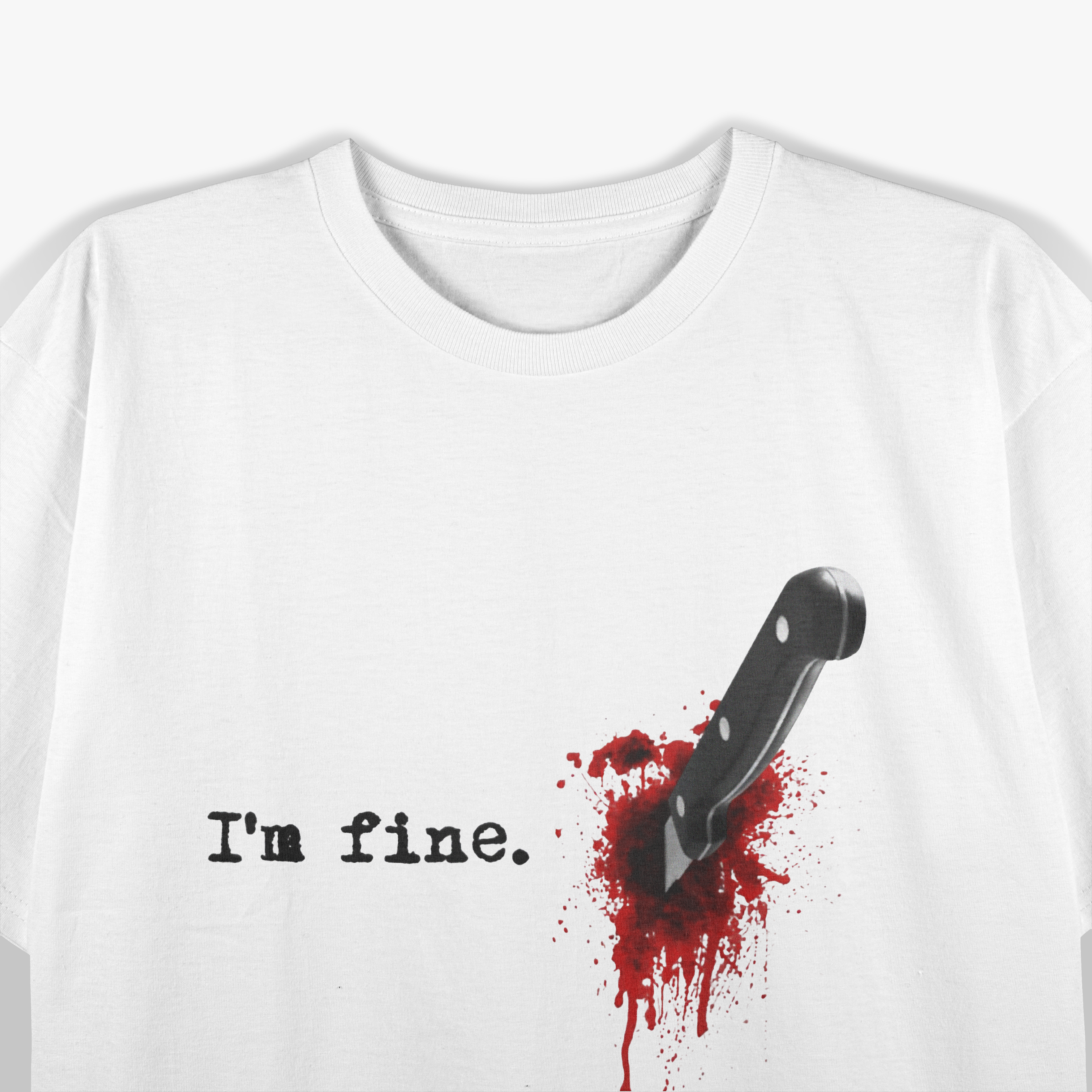 I'm Fine Funny Horror Bloody Knife T-Shirt