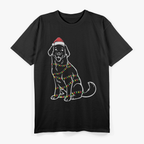 Funny Xmas Lighting Santa Hat Golden Retriever Dog Christmas T-Shirt