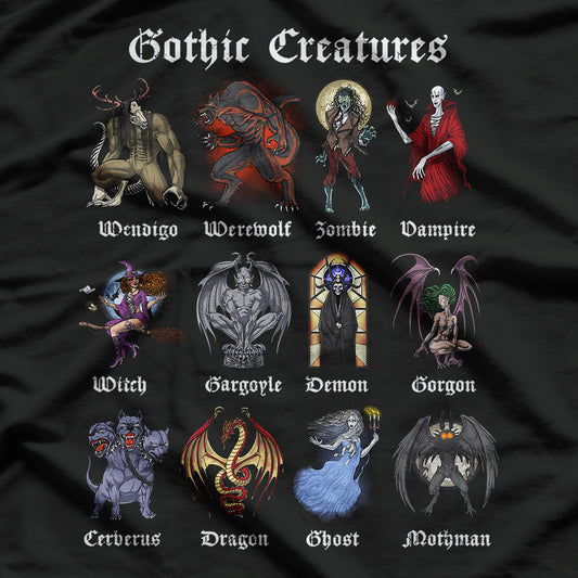 Gothic Mythical Creatures Horror Dark Supernatural T-Shirt