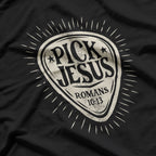 Guitar Pick Jesus Christian Music Guitarist Pastor Retro T-Shirt