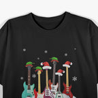 Guitar Santa Hat Christmas Tree Great Gift T-Shirt