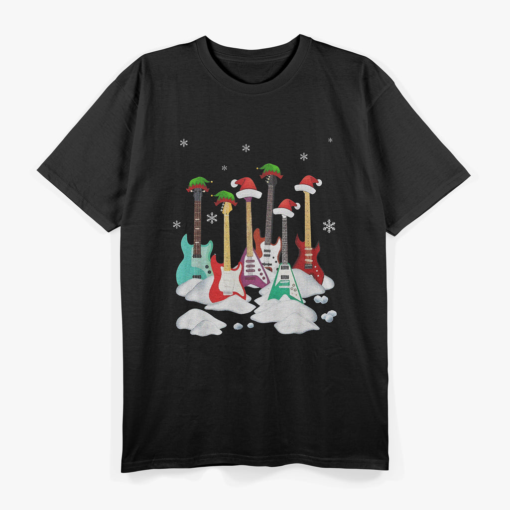 Guitar Santa Hat Christmas Tree Great Gift T-Shirt