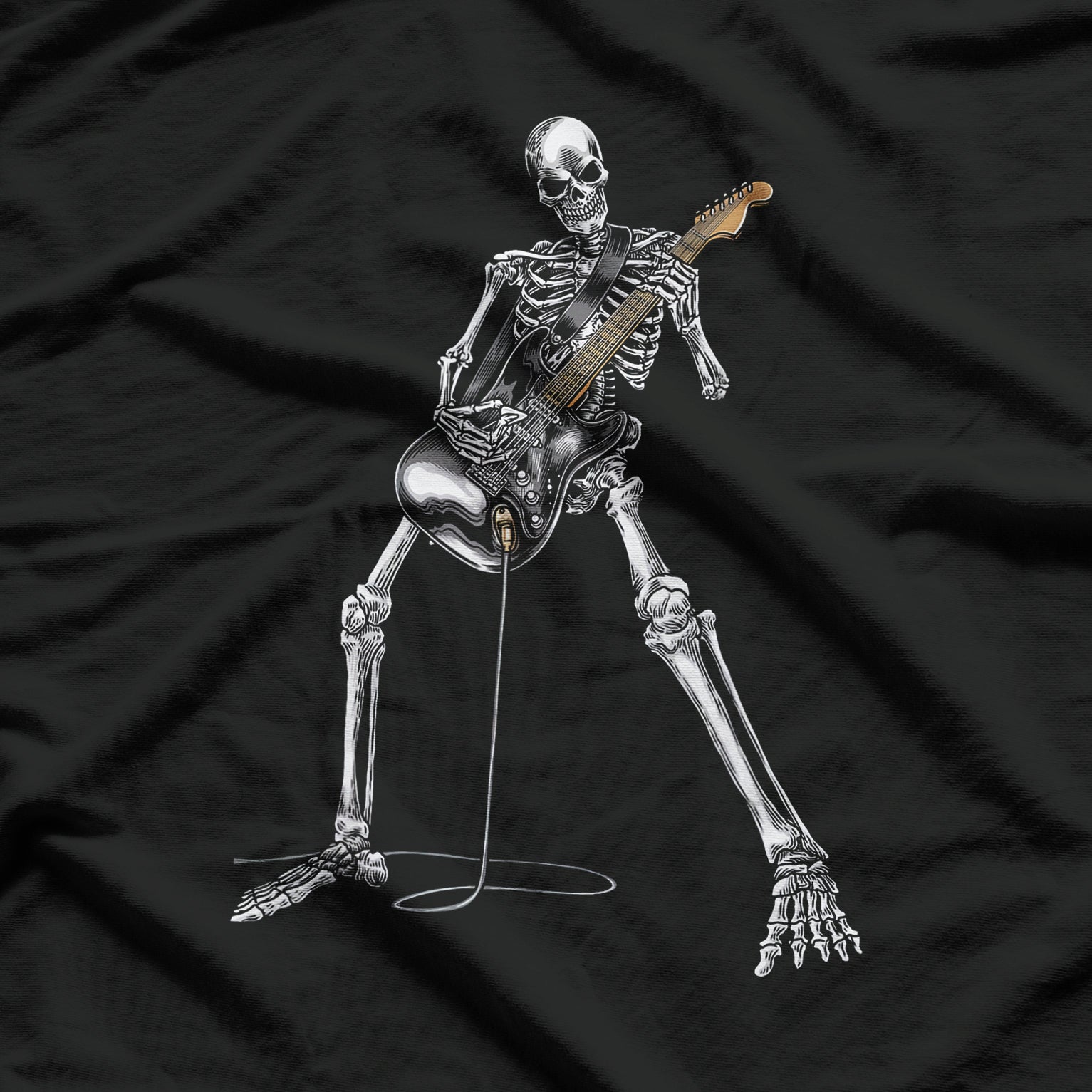 Happy Skeleton Guitar Halloween Great Gift T-Shirt