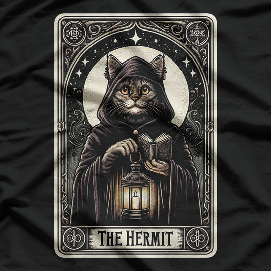 The Hermit Cat Tarot Card Enigmatic Feline T-Shirt