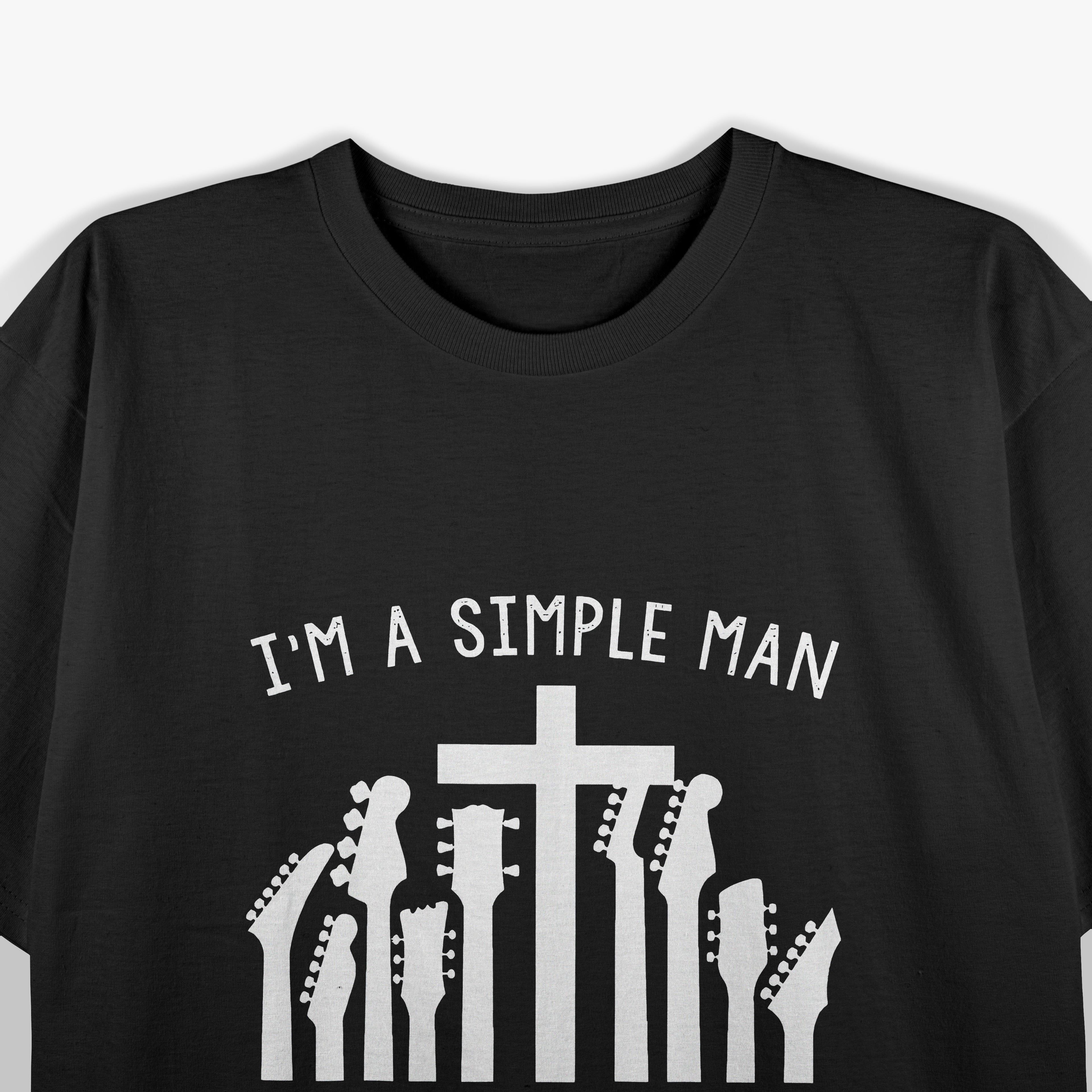 I'm A Simple Man I Like Guitars Musician T-Shirt