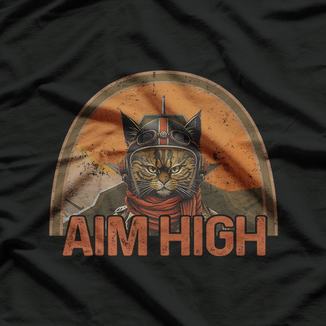 Aim High, Fly Fast: Cat Pilot Fighter Jet T-Shirt