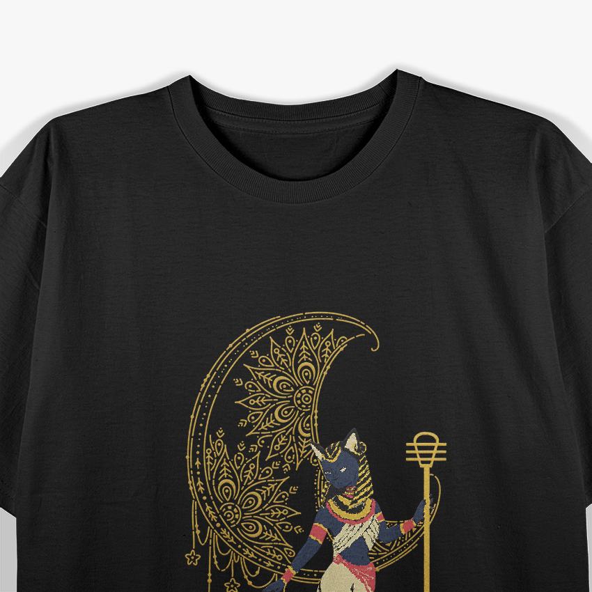 Ancient Egyptian Cat Goddess – Crescent Moon Egypt Mythology T-Shirt