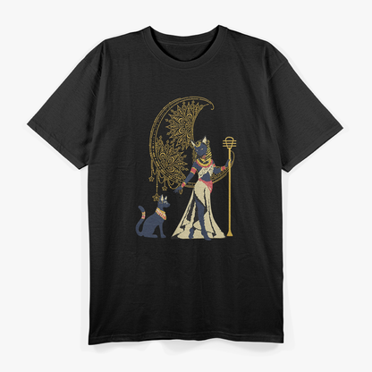 Ancient Egyptian Cat Goddess – Crescent Moon Egypt Mythology T-Shirt